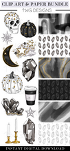 Load image into Gallery viewer, Smokey Quartz Clipart + Pattern Bundle