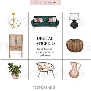 Boho Home V1 Clipart Collection