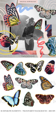 Load image into Gallery viewer, Rainbows + Butterflies Collage Elements