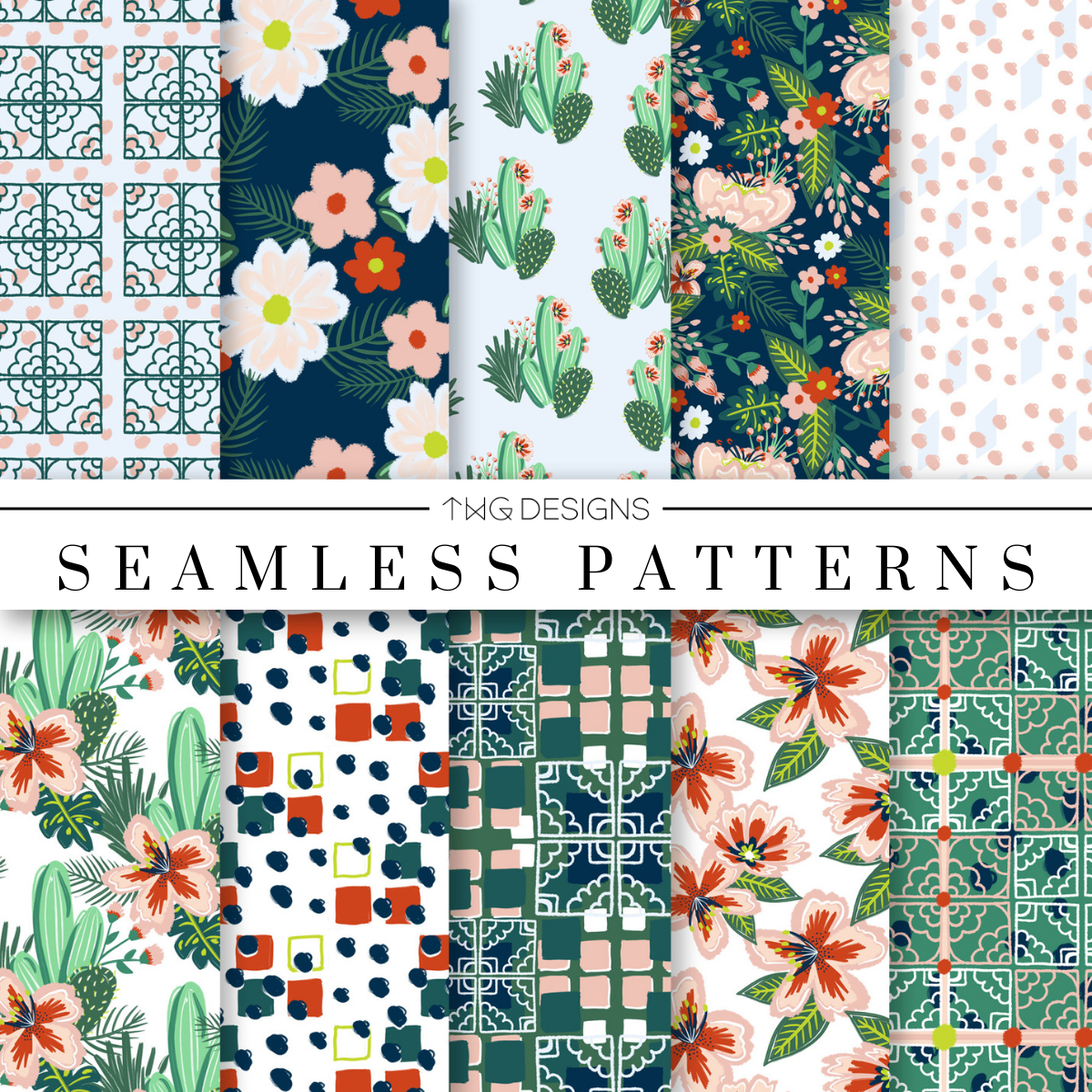 Palm Springs Seamless Patterns