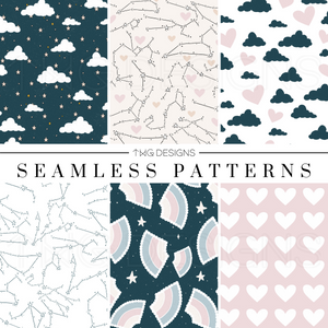 Sweet Zodiac Seamless Patterns