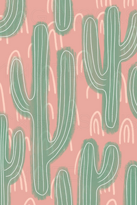 cactus pattern print on pink background