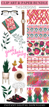 Load image into Gallery viewer, Good Vibes Clipart + Pattern Bundle