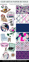 Load image into Gallery viewer, Me Time Clipart + Pattern Bundle