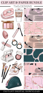 Glaming Clipart + Pattern Bundle