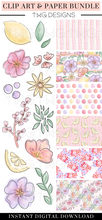 Load image into Gallery viewer, Sorbet Clipart + Pattern Bundle