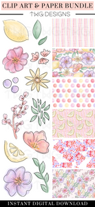 Sorbet Clipart + Pattern Bundle