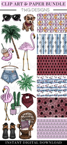 Desert Springs Clipart + Pattern Bundle