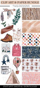 Adventure Clipart + Pattern Bundle