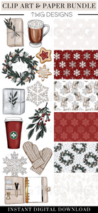 Holiday Clipart + Pattern Bundle