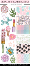 Load image into Gallery viewer, Pretty Sweet Clipart + Pattern Bundle