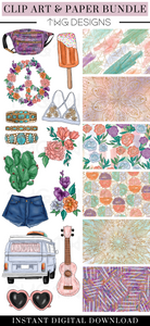 Festival Clipart + Pattern Bundle