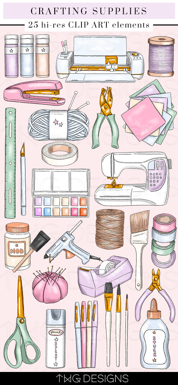 Art Supplies Clip Art Collection, Creativity, Drawing, Paint