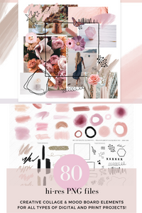 creative collage and moodboard elements bundle download