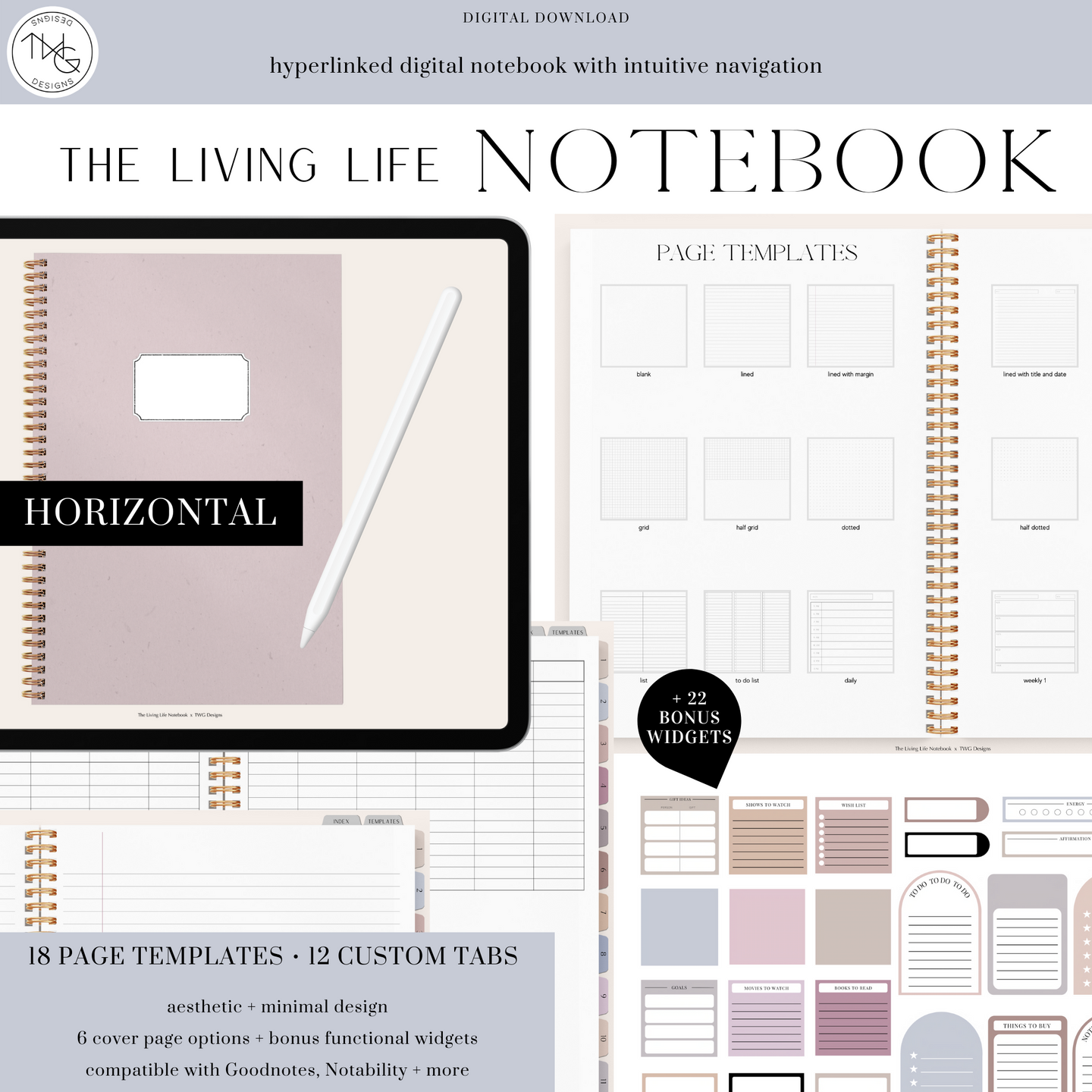 The Living Life Notebook - Horizontal