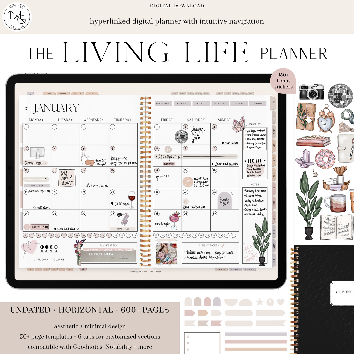 The Living Life - Digital Planner – TWG Designs