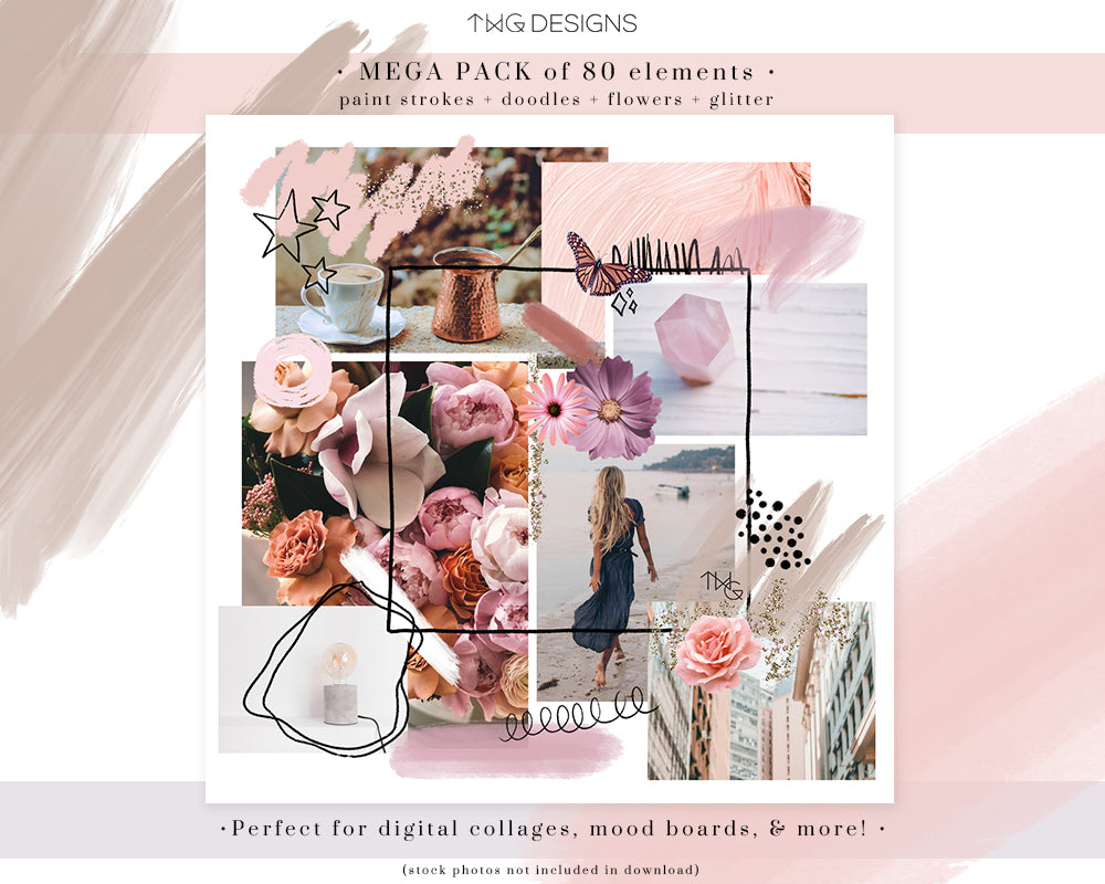 creative aesthetic elements clipart bundle