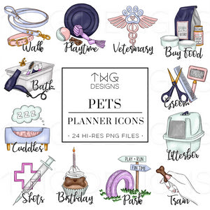 Planner Icons, Pets - To Do Planner Icons - TWG Designs