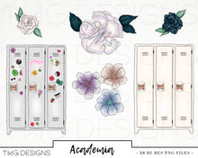 Load image into Gallery viewer, school locker clipart flower clipart png digital art graphics
