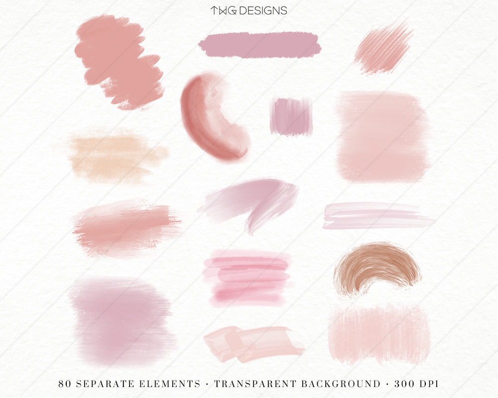 painterly brush strokes clipart collection png files