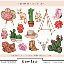 Load image into Gallery viewer, cactus clipart digital art elements in pink and green