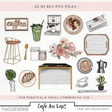 Load image into Gallery viewer, flower and coffee clipart graphics download