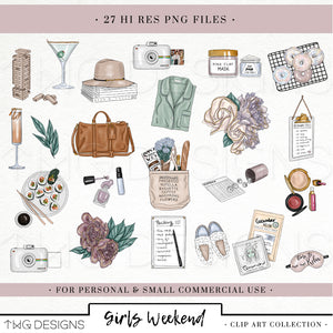 Girls Weekend Clipart Collection – TWG Designs