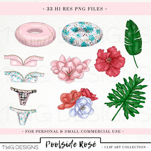 Collections, Poolside Rosé Clip Art Collection - TWG Designs