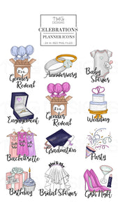 planner icon clipart for celebrations anniversary birthdays and more
