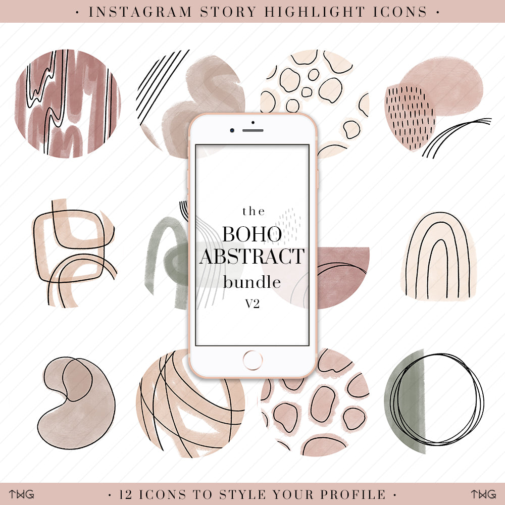 PEF Formode Panorama Boho Abstract Vol. 2 Instagram Story Highlight Icons – TWG Designs