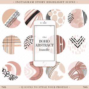 abstract boho lineart instagram story highlight icons