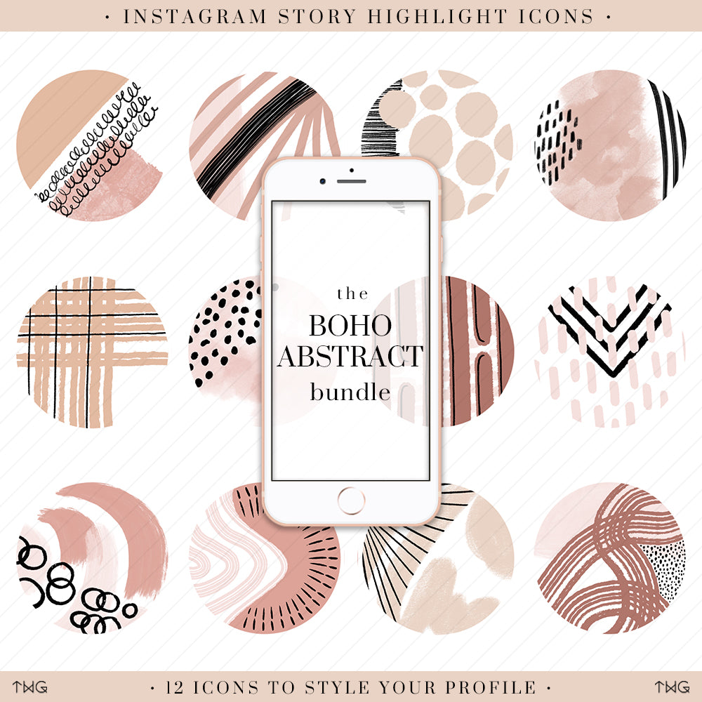 abstract boho lineart instagram story highlight icons