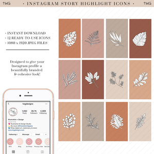 brown neutral plants ig story highlight icons