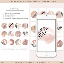 Load image into Gallery viewer, neutral abstract lineart instagram story highlight icon bundle download