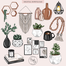Load image into Gallery viewer, Modern BoHome Clipart Collection