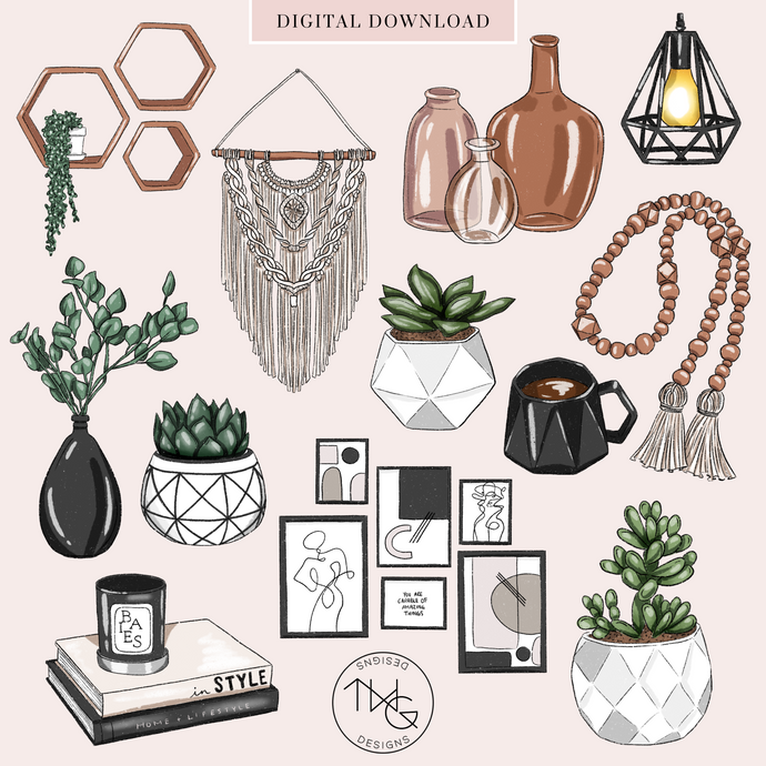 Modern BoHome Clipart Collection