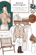 Load image into Gallery viewer, Beige Boutique Clipart Collection