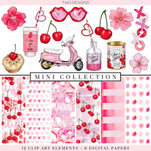 Load image into Gallery viewer, Mon Cheri Clipart + Pattern Bundle
