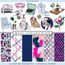 Load image into Gallery viewer, Me Time Clipart + Pattern Bundle