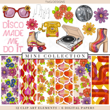 Load image into Gallery viewer, Retro Love Clipart + Pattern Bundle