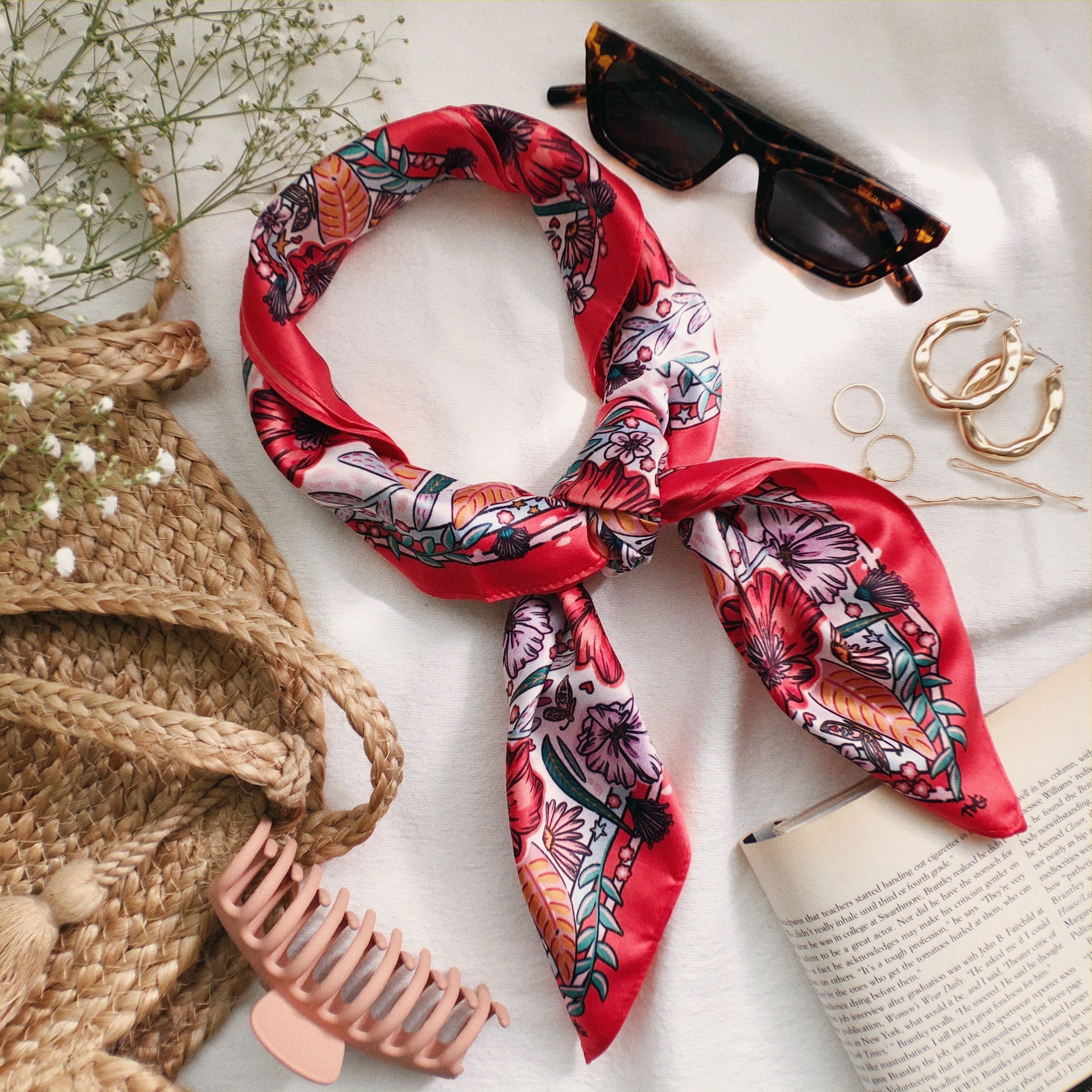 Secret Garden - Satin Square Scarf – TWG Designs