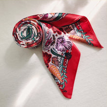 Load image into Gallery viewer, Secret Garden - Satin Square Scarf