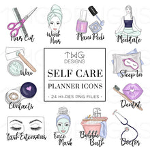 Load image into Gallery viewer, Planner Icons, Self Care - To Do Planner Icons - TWG Designs