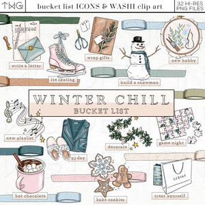 Planner Icons, Winter Chill - Bucket List Icons - TWG Designs