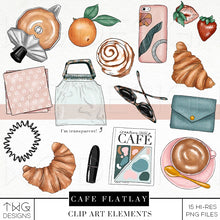 Load image into Gallery viewer, coffee food clipart hand drawn digital artwork