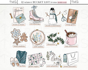Planner Icons, Winter Chill - Bucket List Icons - TWG Designs