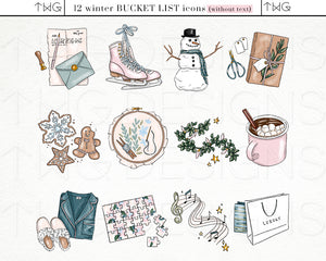 Planner Icons, Winter Chill - Bucket List Icons - TWG Designs