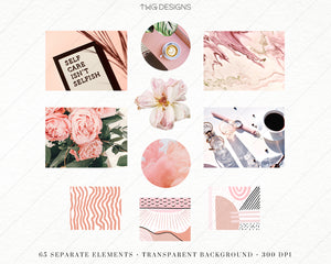 Design Elements, Pink Vibes Creative Journal Kit - Graphics - TWG Designs