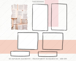 Design Elements, Pink Vibes Creative Journal Kit - Graphics - TWG Designs