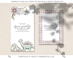 dino clipart bundle of digital artwork elements